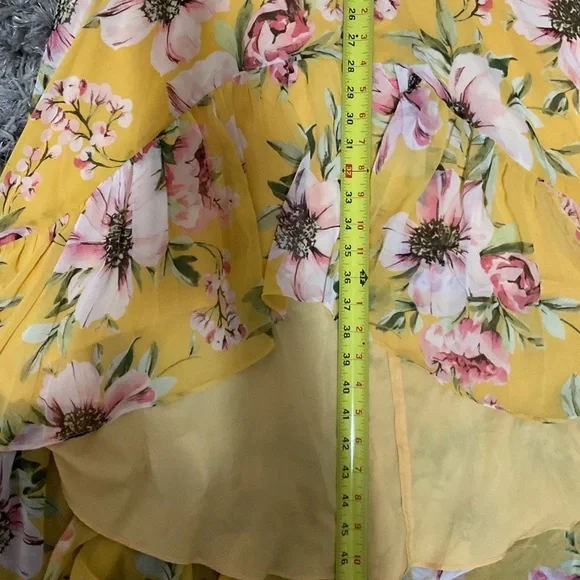 Vince Camuto Yellow Asymmetrical Ruffled Sundress - Picture 5 of 11